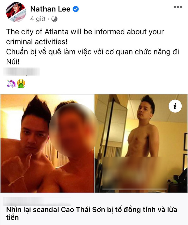 Nathan Lee chia sẻ ảnh nhạy cảm của Cao Thái Sơn, hẹn nam ca sĩ làm việc với cơ quan chức năng vì hành động phạm pháp?-1