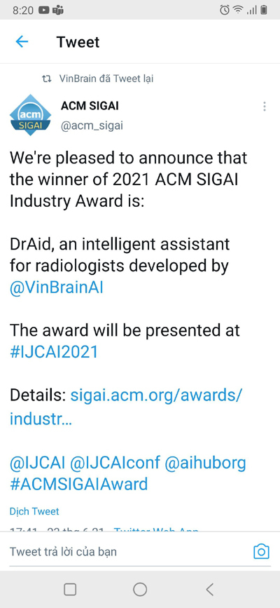 VinBrain giành giải thưởng quốc tế Sản phẩm AI xuất sắc nhất 2021-1