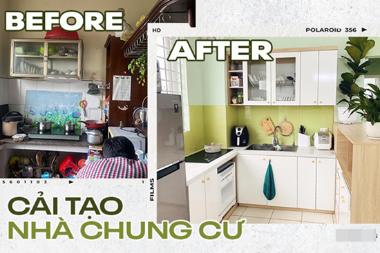 Cặp vợ chồng ở Hà Nội tự tay cải tạo nhà chung cư từ A đến Z chỉ hết 140 triệu, thành quả khiến ai cũng phải khen hết lời