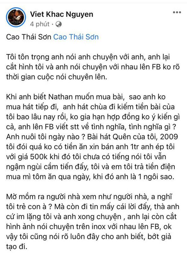 Giữa lúc Khắc Việt và Cao Thái Sơn dầu sôi lửa bỏng, Nathan Lee phát hiện ra thêm 1 sự thật và lập tức vung tiền-1