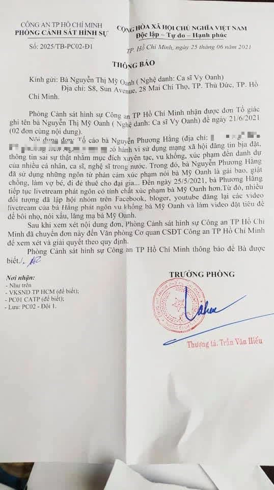 Vy Oanh khởi kiện bà Nguyễn Phương Hằng: Cô đã vượt quá giới hạn lòng bao dung của tôi!-2