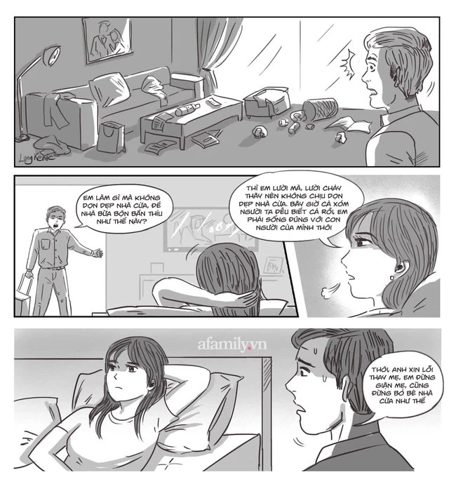 Đi công tác về, nhìn nhà cửa như bãi rác còn vợ vắt chân xem phim trong phòng, biết nguyên do tôi thậm chí còn phải xin lỗi cô ấy-1