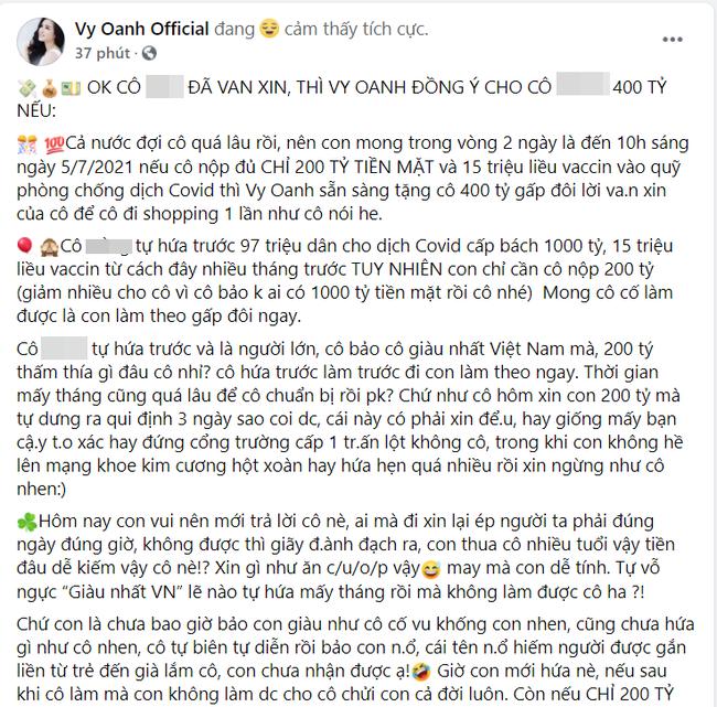 Vy Oanh tuyên bố sẽ cho bà Phương Hằng 400 tỷ với điều kiện... sốc óc-2