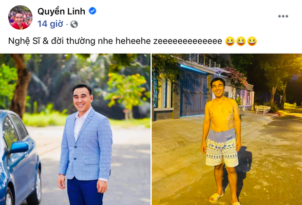 MC Quyền Linh tự tung ảnh dìm hàng chính mình, trái ngược giữa lên sóng và đời thường khiến bà xã Dạ Thảo phản ứng liền-1