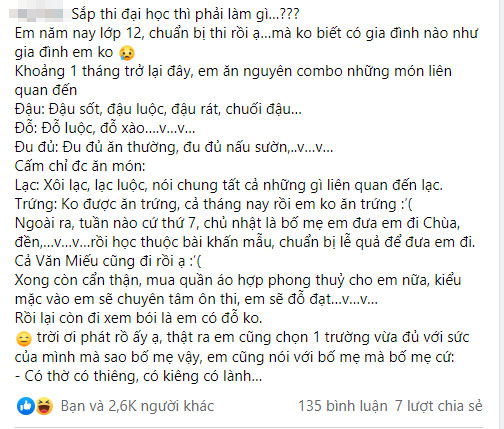 Bố mẹ set up cho một chế độ đặc biệt trước thi đại học cả tháng trời, bạn trẻ than phát rồ” vì khổ sở-1