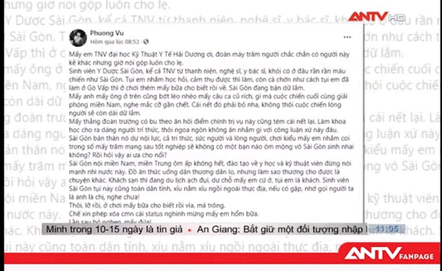 Truyền hình ANTV lên tiếng về status của Trác Thúy Miêu liên quan đoàn cán bộ, sinh viên Hải Dương chi viện TP.HCM chống dịch-3