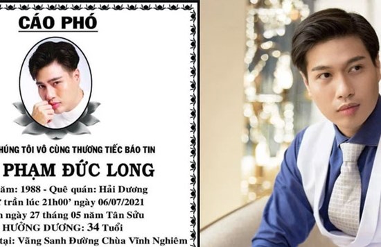 Cáo phó cùng thông tin tang lễ của diễn viên Đức Long: Tiết lộ thời gian cử hành lễ nhập quan, linh cữu sẽ được hoả táng