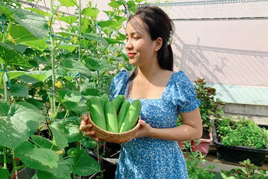 Khu vườn xanh tươi trên mái nhà và bí quyết đáng học hỏi của mẹ 3 con ở Sài Gòn
