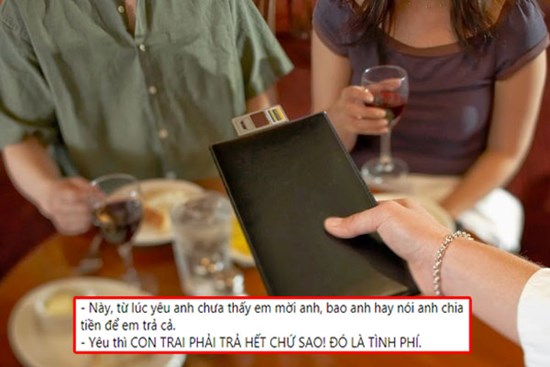 Yêu nhau 4 tháng, đi ăn 12 bữa nữ sinh vẫn tỉnh bơ không trả đồng nào: Yêu thì con trai phải trả hết tình phí?