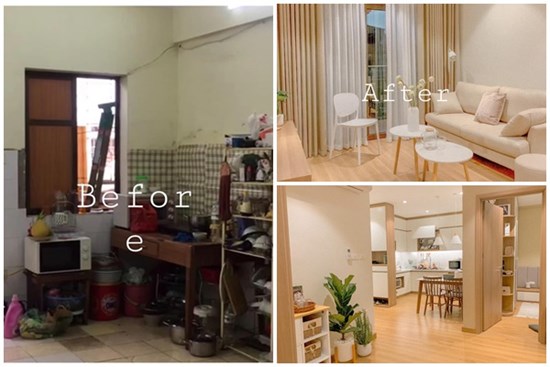 Cặp vợ chồng trẻ ở Hà Nội cải tạo căn hộ 65m² ẩm thấp, chật chội thành không gian đẹp vạn người mê với chi phí gây bất ngờ