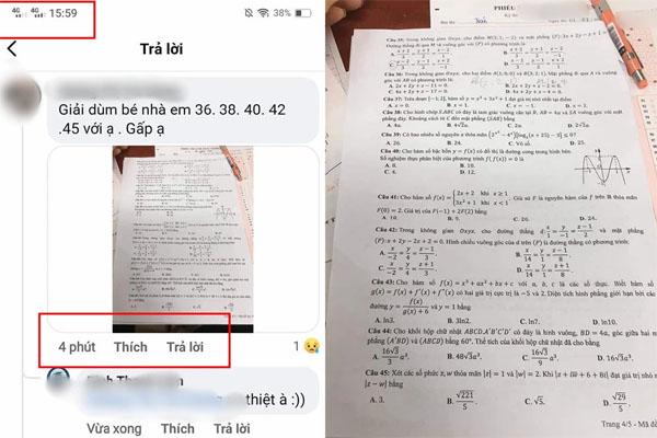 Đã xác định được địa điểm thi nơi thí sinh lén chụp ảnh đề Toán gửi ra ngoài, nhờ người thân làm-2