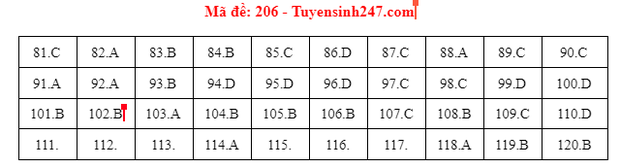 Đề thi và đáp án đề thi môn Sinh tốt nghiệp THPT 2021 tất cả các mã đề-5