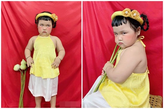 Kỳ công chuẩn bị bối cảnh cho con theo trend tự chụp ảnh sen tại nhà, bố mẹ cười 