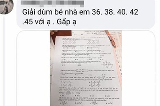 Đình chỉ thí sinh liên quan vụ đăng đề Toán lên mạng nhờ giải hộ