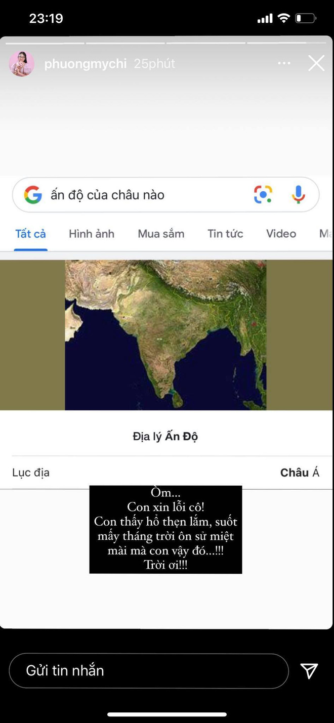Phương Mỹ Chi thừa nhận đã nhầm Ấn Độ nằm ở Châu Phi” khi làm bài thi Lịch sử, nói một câu xin lỗi nghe mà xót-2