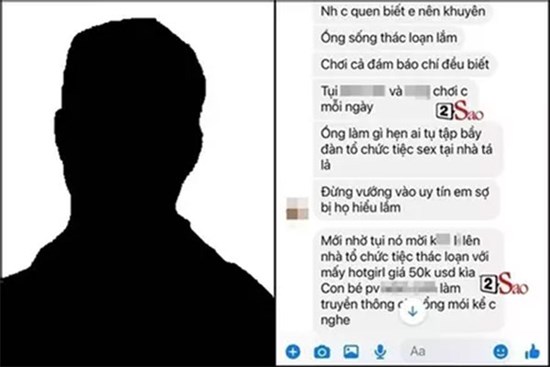 Rò rỉ tin nhắn tiệc thác loạn Vbiz 50.000 USD