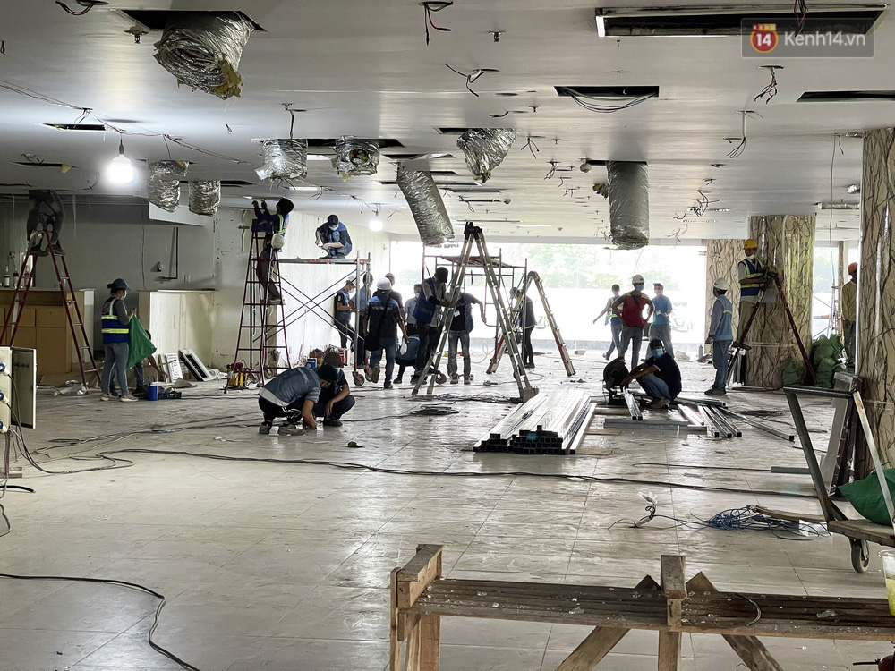 Toàn cảnh bên trong Thuận Kiều Plaza đang thi công chuyển đổi thành bệnh viện dã chiến 1.000 giường bệnh-2