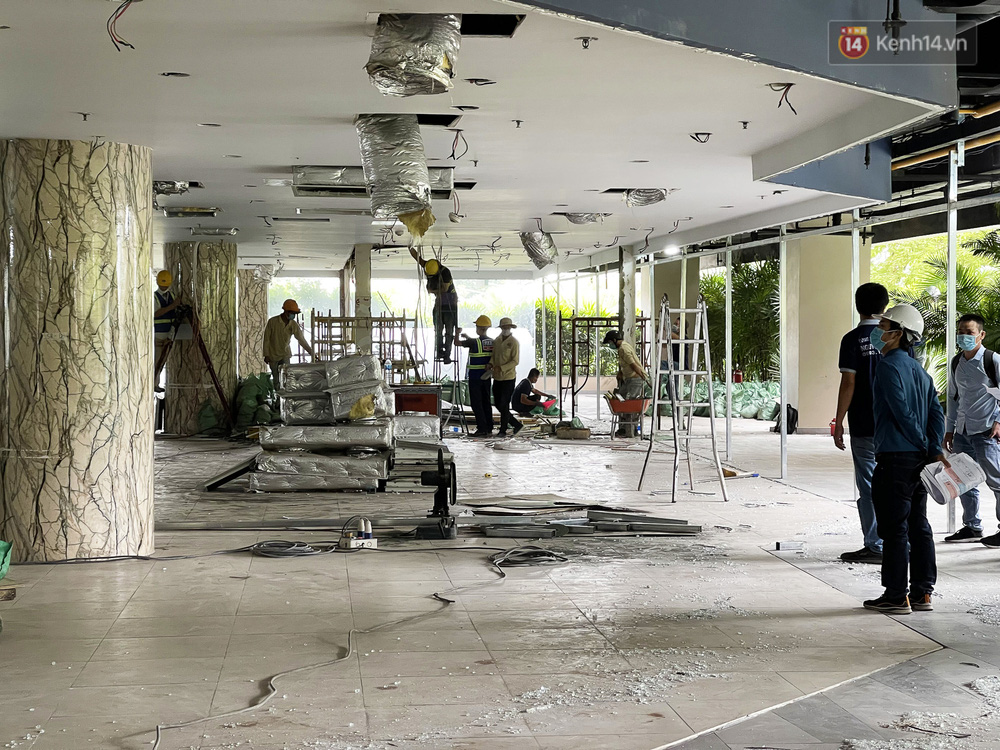Toàn cảnh bên trong Thuận Kiều Plaza đang thi công chuyển đổi thành bệnh viện dã chiến 1.000 giường bệnh-3