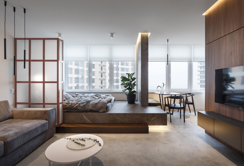 Căn phòng được thiết kế tài tình, dù chỉ 12m2 nhưng có tới tận 4 phòng mà không hề tù túng chật chội, ấn tượng nhất là chiếc giường của chủ nhà-4