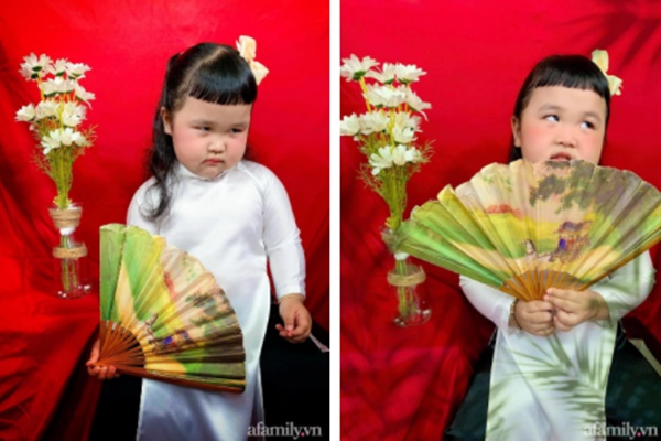 Cô bé thánh hài lại gây sốt mạng với bộ ảnh áo dài có 1-0-2, bố mẹ chỉ mong con có khoảnh khắc dịu dàng mà khó quá!-1