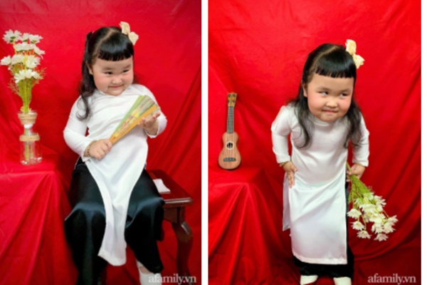 Cô bé thánh hài lại gây sốt mạng với bộ ảnh áo dài có 1-0-2, bố mẹ chỉ mong con có khoảnh khắc dịu dàng mà khó quá!-2
