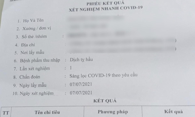 Công an vào cuộc vụ nữ công nhân không được xét nghiệm nhưng có phiếu kết quả âm tính với Covid-19-2
