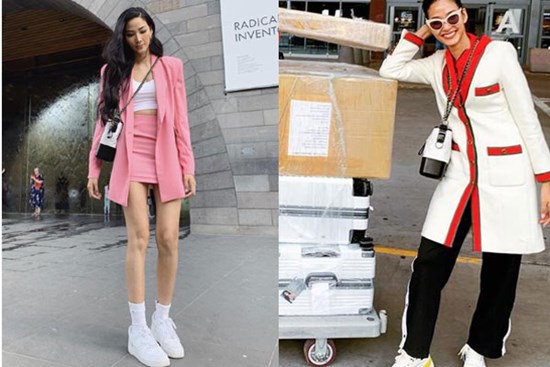 Hoàng Thùy mix đồ với túi 'Xà Leo': Sang xịn thì ít, luộm thuộm phần nhiều