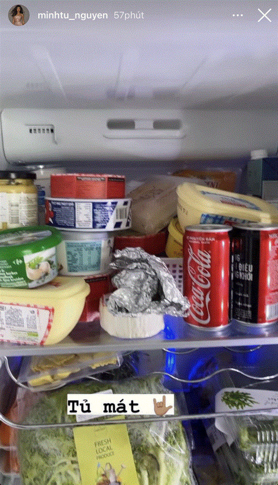 Minh Tú khoe sự giàu sang giữa mùa dịch: Tủ lạnh, kệ đồ ăn đầy ắp như một chiếc siêu thị mini thế này?-5