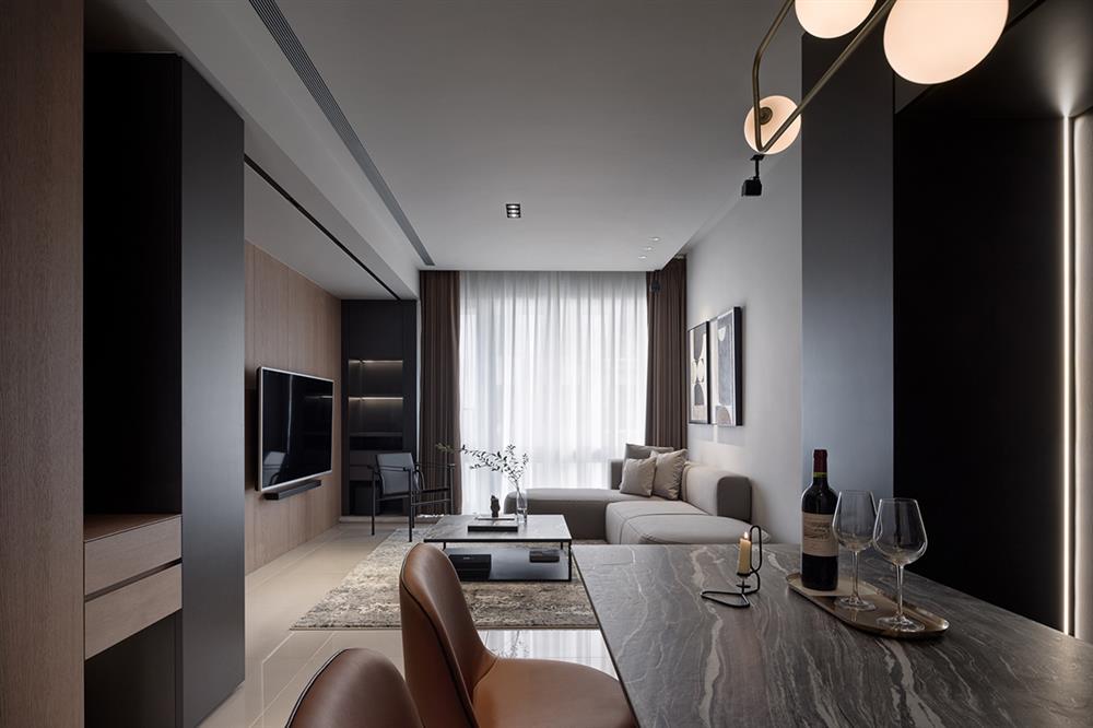 Căn hộ nhỏ tạo sự thư giãn về mặt thị giác bằng những gam màu tối đầy ấn tượng-5