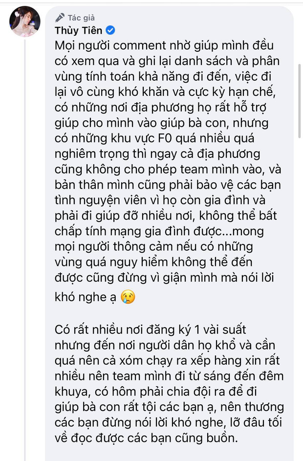 Đóng góp tận 20 tấn gạo từ thiện mùa dịch, Thuỷ Tiên bỗng bị tràn vào Facebook tố phân biệt đối xử-1