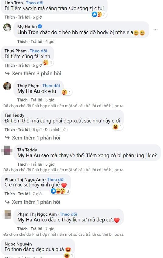 Mặc kín đáo đi tiêm vaccine, Âu Hà My vẫn gây sốt vì vòng một tràn viền đến ngộp thở-3