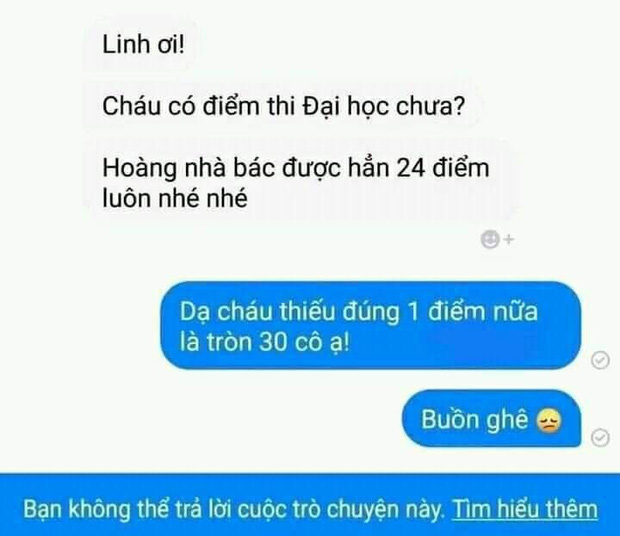 Hàng xóm khoe con thi đại học được 24 điểm, ai ngờ gặp cao thủ chẳng vừa, đáp trả 1 dòng mà tức anh ách-1