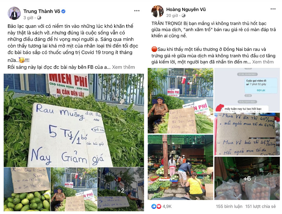 Ông chủ sạp rau Minh Râu được dân mạng khen rần rần những ngày qua, nay được hàng loạt người nổi tiếng chia sẻ về sự tử tế-3