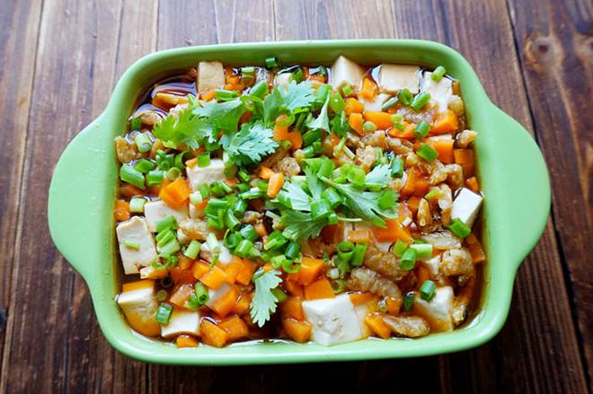 Tủ lạnh còn gì nấu đó, 7 phút có ngay món đậu hũ hấp tôm ngon bổ rẻ”-7