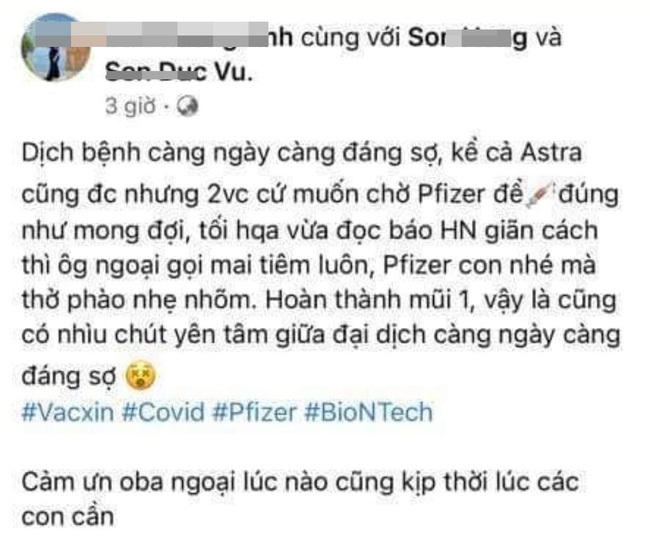 Cô gái lên Facebook khoe được ông ngoại xin cho xuất tiêm vắc xin ưu tiên: Giám đốc bệnh viện rất buồn-1