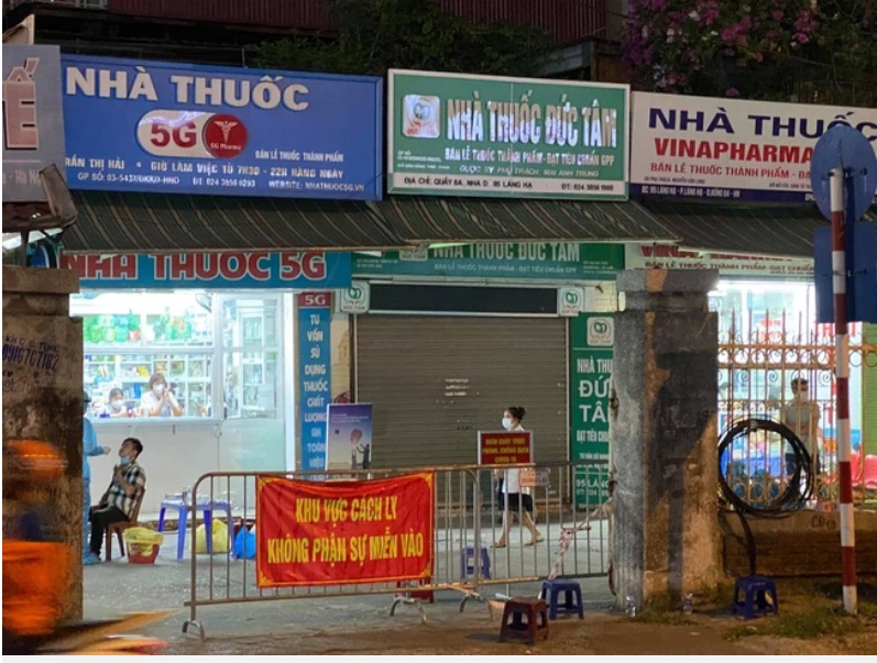 Hà Nội ghi nhận 21 ca dương tính SARS-CoV-2, trong đó 9 ca liên quan hiệu thuốc Tâm Đức ở Láng Hạ-1
