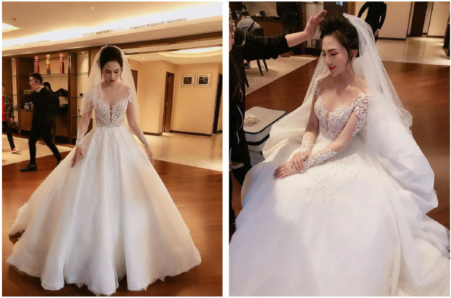 Hoa khôi Báo Chí - Vũ Phương Anh gây xôn xao vụ tiêm Pfizer nhờ ông ngoại” để lộ ảnh cưới xa hoa trong căn nhà to như lâu đài, váy cưới đính hơn 10.000 viên pha lê-3