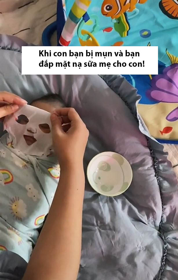 Thấy con 9 tuần tuổi bị nổi mụn ở mặt, người mẹ làm ngay chiếc mặt nạ đắp cho bé, biết thành phần nhiều người lo lắng-1