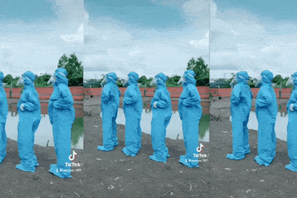 Đội lấy mẫu Covid-19 ở TP.HCM nhảy 'chicken dance' trước khi làm việc