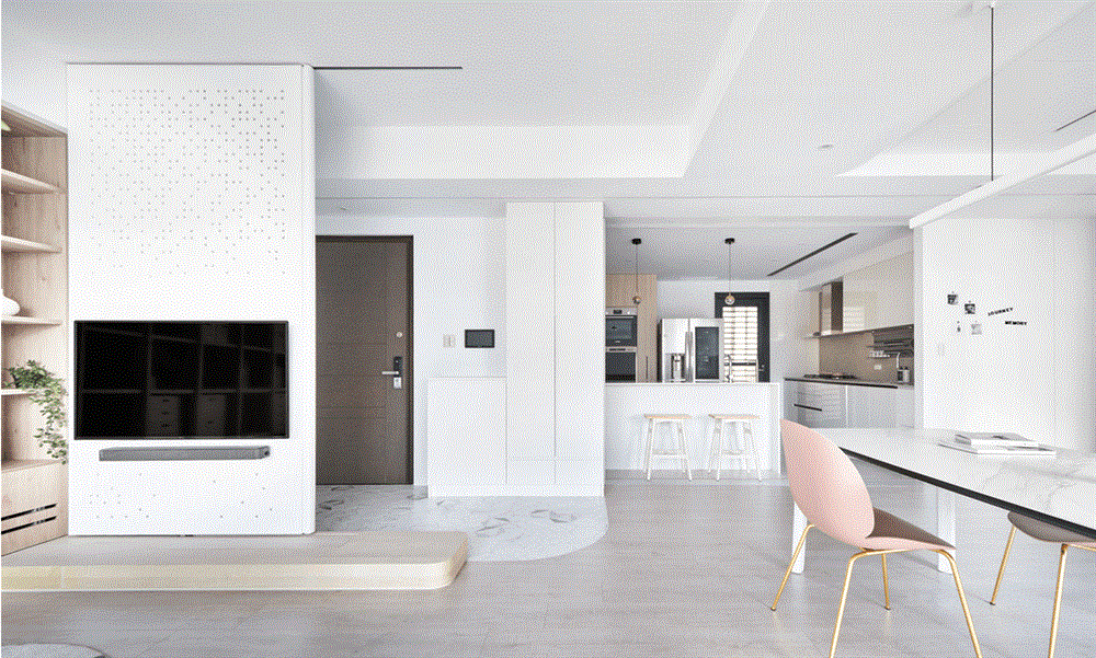 Căn nhà của một bác sĩ sẽ trông thế nào? Bức tường tivi được thiết kế trượt độc đáo, dù 80% nhà được phủ màu trắng nhưng không hề lạnh lẽo nhờ áp dụng cách này-5