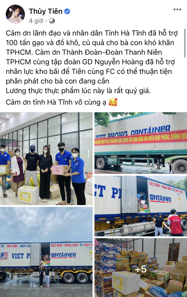 Thuỷ Tiên bị tố nhận vơ” cả trăm tấn lương thực người dân Hà Tĩnh tiếp tế cho Sài Gòn, Công Vinh bức xúc lên tiếng phân trần-1