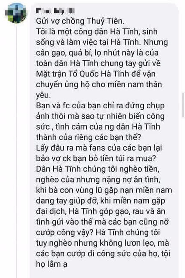 Thuỷ Tiên bị tố nhận vơ” cả trăm tấn lương thực người dân Hà Tĩnh tiếp tế cho Sài Gòn, Công Vinh bức xúc lên tiếng phân trần-2