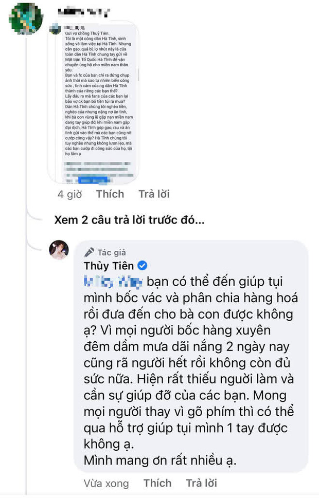 Viết tâm thư giải thích nhưng vẫn bị tố nhận vơ” trăm tấn lương thực ủng hộ TP.HCM, Thuỷ Tiên van xin antifan làm điều này-1