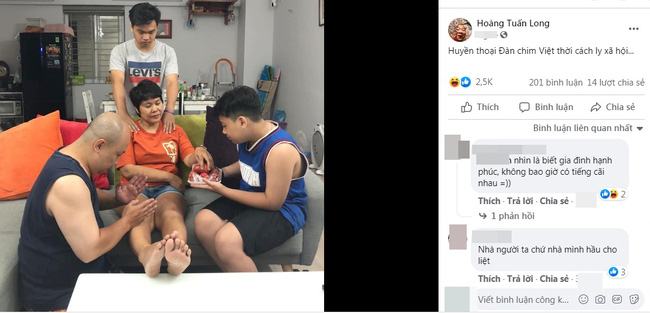 Bức ảnh gia đình mùa giãn cách mà nhiều chị em ao ước: Mẹ là hoàng hậu được phục tùng” bởi 3 người đàn ông trong nhà-1