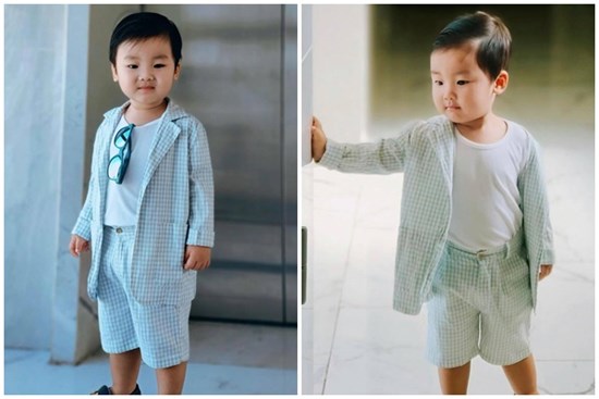 Nghỉ dịch ở nhà, Hoà Minzy lên đồ cho con trai như