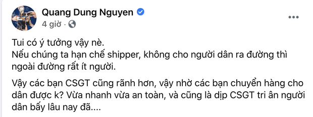 Đạo diễn Nguyễn Quang Dũng phản ứng ra sao sau sinh bị chỉ trích vì đề xuất CSGT làm shipper giữa mùa dịch tại TP.HCM?-2