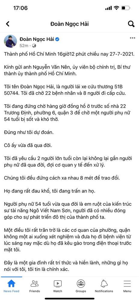 Sự thực vụ tử vong trên tài khoản Facebook ‘Đoàn Ngọc Hải’-1