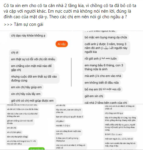 Đỉnh cao mặt dày: Tuesday bị ruồng bỏ quay ra năn nỉ chính thất cho hẳn căn nhà 2 tầng để ở vì lá lành đùm lá rách, con em khổ chị không cắn rứt sao?...-1