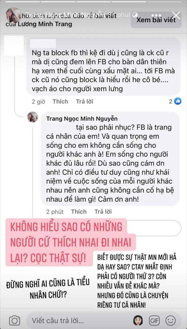 Lương Minh Trang bức xúc vì bị nhai lại vụ ly hôn, 1 lần nói rõ về chuyện chia tay Vinh Râu vì người thứ 3-1