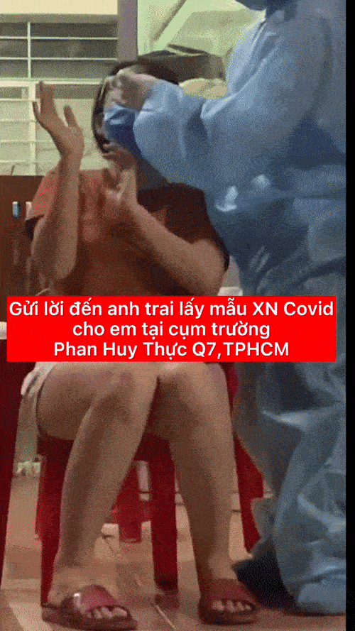 Cái xoa đầu hơn 1 triệu lượt xem của nhân viên y tế dành cho cô gái khi test nhanh Covid-19-1